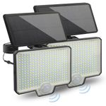 Yosoo Health Gear Solar Lights Outdoor Garden, 294 LED Motion Sensor Wall Light with IP65 Waterproof 1800mAh Battery, Four Lighting Modes, Sensitive Sensor, Solar Powered for Outdoor Spaces (2 Set)