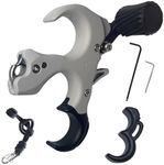 Thumb Release for Compound Bow,Copper Material Archery Release Aids,3 or 4 Finger Adjustable,Bow Trigger Release for Hunting,for Left and Right Handers. (Copper-3 or 4-Finger-White)