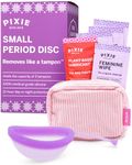 Pixie Menstrual Disc - No Metals or Toxins - 100% Medical-Grade Silicone - Ranked 1 for Most Soft Reusable Period Disc - Removes Like a Tampon - Wear 12 Hours - Capacity of 5 Tampons (Small)