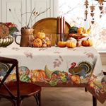 xsgwqak Thanksgiving Rectangle Tablecloth 60×120 Inch,Fall Tablecloths Thanksgiving Pumpkin Turkey Washable Table Cover, Autumn Decoration Table Cloths for Party Picnic Dinner Table Decor