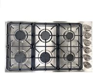 CROWN 36" Professional 6 Burner, Drop-In Stainless Steel, 72000 BTU Gas Cooktop, CSA Certified Gas Hob NG/LPG Convertible LGC3601