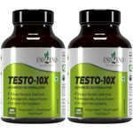 End2End Nutrition Testo-10X Natural Testosterone Booster for Men with Tribulus, L-Arginine, Ashwagandha and Safed Musli for Strength, Stamina, Energy and Muscle Gain – (Pack of 2) 60x2 Tablets