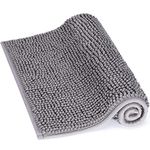 Lifewit Non-slip 61 × 43 cm Chenille Bath Mat, Easy to Clean Bathroom Mats, Soft Shower Rug, Grey