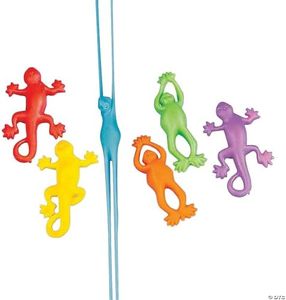 Fun Express Mini Stretchy Flying Frogs and Lizards - Bulk Set of 144 - Novelty Toys, Party Favors and Giveaways