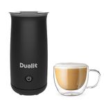 Dualit Handheld Milk Frother Ideal for Flat Whites, hot Chocolates, cappuccinos Lattes and More - One Touch Operation - Removable Whisk for Easy Cleaning – Cordless - Non-Stick - 340 ml Black