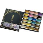 Kuretake GANSAI TAMBI Watercolor Paint Set 24 Glittery Colors II - Metallic, Professional-quality art supplies for artists adult painting aketching, Non-Toxic, Made in Japan