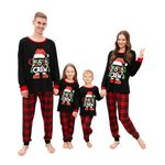 Neufigr Matching Christmas Pyjamas,Family Christmas Pyjamas Set,Family Christmas Pjs,Xmas Couples Pyjamas for Women (M,01- Black Red)