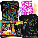 79 PCS Set Big Scratch Art for Kids - Arts and Crafts for Kids Age 6-8 - Christmas Stocking Stuffers - 5 6 7 8 9 10 Year Old Girl Gift Ideas & Birthday Girls Gifts 8-12 Years Old - Toys for Boys 8-10