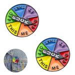 MEISO 2Pcs Rotating Arrow Enamel Badge, Funny Lucky Wheel Lapel Pin, Fuck Letter Cool Pins, Mood Expressing Pin, Zinc Alloy Brooch Pin, Roulette Spinning Art Badges for Backpacks, Clothes Hats Handbag