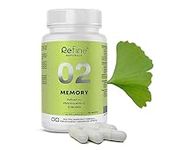 Refine Naturals Brain Supplement with Ginkgo Biloba & Bacopa for Memory & Focus | Extra Strength Ginkgo Extract | Memory Aid Capsules, Highest Rating | Better than 120mg Brain Pills | Best Herbal & Natural Health Support | 60 Capsules, Made in Canada