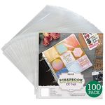 Samsill Scrapbook Refill Pages 12x12 Inch, 100 Pack, Fits 3 Ring Scrapbook Binders and 12x12 Photo Albums, Top-Loading, Heavy-Duty, Holds 2 Pages, Super Clear