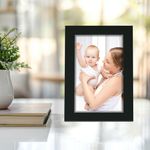 Amazon Brand - Solimo Synthetic Table/Wall Photo Frame | Home Decor | Plexi Glass | Frame for Home and Office Decoration | 4x6 Inches (Black)