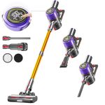 Cordless Vacuum Cleaner 550W 45Kpa Vacuum Cleaners with Touch Display, Up to 60 Mins Runtime, Anti-Tangle Cordless Vacuums, 1.5L Dust Cup, Stick Vacuum Cordless for Hardwood Floor, Carpet, Pet Hair