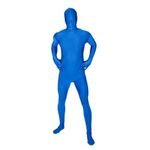 Adults MSUIT Blue Second Skin Halloween Fancy Dress Costume - size Medium - 5'-5'4 (152cm-163cm)