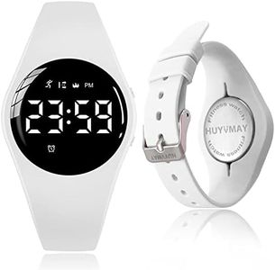 HUYVMAY Fitness Tracker Pedometer Watch No App No Mobile Phone 20-Day Battery Life Rechargeable Watch Waterproof Fitness Watch with Calorie Calculator Timer 3 Alarm Clocks Sports Watch for Women and
