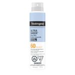 Neutrogena Ultra Sheer Body Mist Sunscreen Spray SPF 60 Broad Spectrum UVA UVB Protection Lightweight Water Resistant up to 80 Minutes Oil PABA Oxybenzone Free, 141 g