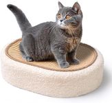 ComSaf Cat Scratcher Bed, Cat Scratching Board, Cat Scratch Pad for Indoor Cats Grinding Claw, Oval Sisal Cat Scratcher for Kitten, Cat Scratch Lounge Protect Furniture Sofa, No Debris No Mess