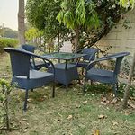 ANAND INDIA GROUPS D-8 Indoor Outdoor Living Room Balcony Garden Chair Table Set 4 Chair + 1 Table Furniture Set| Coffee Chair Table Set| Powder Coated|