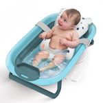 StarAndDaisy Bbay Bath Tub for 0-3 Years/New Born Baby Foldable Bathtub with Bathing Bather Cushion Chair, Fast Drainage, Space Saving, Bath Tub for Kids Girls & Boys.