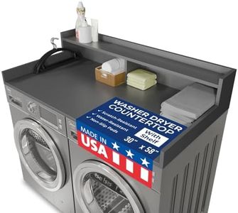 OfficeSimpli Large Washer Dryer Countertop with Shelf - 30 x 58 Inch - Made in USA Laundry Countertop Over Washer and Dryer with Non-Slip Pads, Storage Shelf, Laundry Topper Organizer, Grey