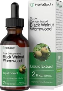 Black Walnut Wormwood Liquid Extract | 2 fl oz | Alcohol Free Tincture | Vegetarian, Non-GMO & Gluten Free | by Horbaach