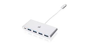 IOGEAR USB-C to 4 Port USB-A Hub - USB-C 60W Pass Through - Compatible wi/Thunderbolt 3 - Type-A Port (5Gbps) - GUH3C4PD