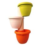 Yardwe 3Pcs Downspout Garden Flower Pot Tubs Drain Garden Flowerpot for Plants and Flowers Size S