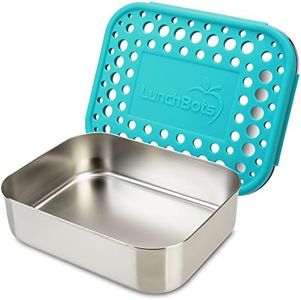 LunchBots Classic Uno Stainless Steel Bento Food Container, for Lunch and Snacks (Aqua)