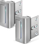 Home Security Door Lock, Childproof Door Reinforcement Lock with 3 Inch Stop Withstand 800 lbs for Inward Swinging Door, Upgrade Night Lock to Defend Your Home (Silver-2 Pack)