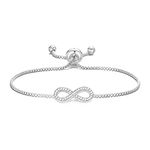 Philip Jones Silver Plated Infinity Friendship Bracelet Created with Zircondia® Crystals