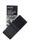 Brustro Woodless Charcoal Pencil Set of 6 (3 Soft, 2 Medium, 1 Hard)