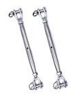 2Pcs 316 Stainless steel turnbuckle rigging screw jaw closed body M5 M6 M8 tension adjuster A4 marine grade (M5)