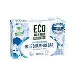 Eco Warrior Blue Shampoo Bar - Vegan, Cruelty Free, No SLS or Parabens, Brightening & Toning Brunette Hair Shampoo, With Squalane & Shea Butter For Moisture, Natural Shampoo Soap Bar, 100g