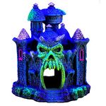 Marina iGlo Skull Castle 6" Aquarium Decoration Fish Hide - Glows Under Blue LED