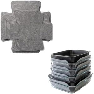 Evelots Pan & Pot Protectors – 6-Pack Extra Thick Felt Cookware Dividers for Pots, Pans & Dishes – Prevent Scratches, Chips & Cracks When Stacking – Heavy Duty Non-Slip Felt Pads