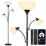 OUTON 3 Light Tree Floor Lamp with App Control & Remote Control & Touch Control, Dimmable & 3000K-6000K Color Temperatures, 1 Hour Timer, Modern Bright Tall Standing Lamp for Living Room, Bedroom