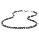 GAVU Stainless Steel Hematite Stone Beaded Necklace for Men