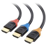 Cable Matters 3-Pack High Speed HDMI Cable 1 ft with 4K @60Hz, 2K @144Hz, FreeSync, G-SYNC and HDR Support for Gaming Monitor, PC, Apple TV, and More