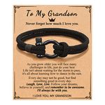 PINKDODO Grandson Bracelet from Grandma Nana, Birthday Gifts for Boys Grandson Gifts from Grandma Grandparents, Christmas Valentines DayGifts for Grandson Teenage Teen Boys