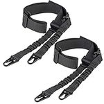 CVLIFE Two Points Sling with Length Adjuster Traditional Sling with Metal Hook for Outdoors Black 2 Pack