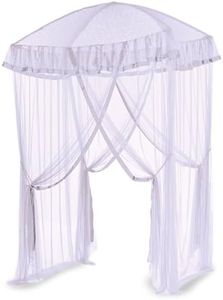 HearthSong Sparkling Lights Light-Up Bed Canopy for Twin, Full, or Queen Beds, 58" L x 50" W. White