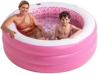 Inflatable Swimming Pool Pink & Blue with Blow Up Padded Floor