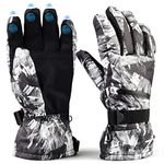 SSki Winter Gloves - Waterproof Warm Touchscreen Black Gloves, Cold Weather Women & Mens Winter Gloves for Ice Fishing, Sledding, Snowboard, Skiing