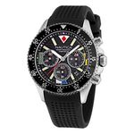 Nautica Men's NAPWPS301 Westport Black Silicone Strap Watch, Silver Tone/Black/Black