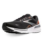 Brooks Men's Adrenaline GTS 23 Sneaker, Black Mardarin Red Silver, 13 UK