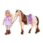 Lori LO31217Z 6" Riding Doll, Marjorie w/Horse, Maple, Multicoloured, 6 inches