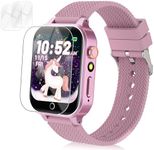 Kids Smart Watch for Girls Age 3-12 with 26 Games Audiobook Learning Cards HD Video Camera Touchscreen Music Player Pedometer Metal Case Kids Watch Toy Birthday Gift with 2 Screen Protector (Pink)