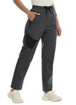 MoFiz Fleece Lined Womens Mountain Trouser Bottoms with Waterproof for Outdoors Hiking Snowboarding Cycling Grey M