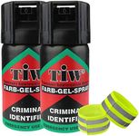 Farb Gel Self Defence Spray UK Legal x2 Criminal Identifier Spray for Personal Protection PLUS Pair of Hi Vis Reflective Arm/Ankle Bands