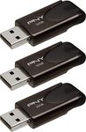 PNY 32GB Attaché 4 USB 2.0 Flash Drive 3-Pack, Black